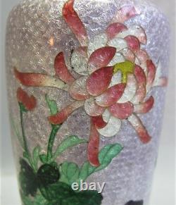 Très Fin 6 Vase Japonais Meiji-era Cloisonne Avec Design Floral C. 1880 Antique