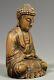 Très Fine Japon Japonais Sculpté Boxwood Figure Du Bouddha Sur La Base De Lotus