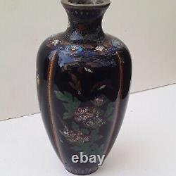 Très Fine Panneau Japonais Cloisonne Gourd Vase Meiji Période