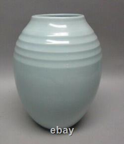 Très belle vase ancien japonais en émail bleu coquille d'oeuf signé 10