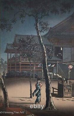 Tsuchiya Koitsu Japanese Woodblock Ueno Kiyomizudo Temple, Fine & Beau