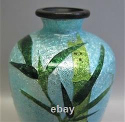 Vase À Cloisonne Meiji-era Fine Japonais Avec Sea Bird Design C. 1880 Antique