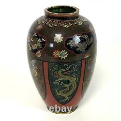 Vase De Cloisonne Japonais Antique Fin D’ère De Meiji