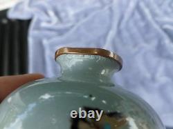 Vase De Cloisonne Japonais Antique Fin De Diminutif Circa 1900 Tel Qu’est
