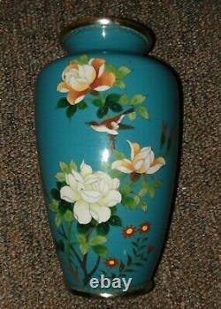 Vase De Cloisonne Japonais, Début/moyen Du 20e Siècle, Oiseau, Fleurs