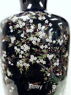 Vase De Cloisonne Japonaise Ancienne Immense Attribuée À Ota 18/46 Cm. La Taille