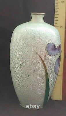Vase Fine Antique Japonais Cloisonné Tsuiki-jippo Par Kawaguchi, Bawzaemon 3.5