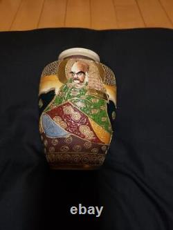 Vase ancien MEIJI en SATSUMA avec motif de Bouddha, art japonais raffiné de 5,9 pouces