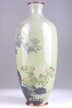 Vase de motif de fleurs cloisonné 9,6 pouces de l'ère japonaise antique MEIJI Fine Art Old
