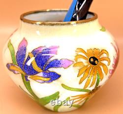 Vase en cloisonné japonais Meiji avec effet de transparence Plique-à-jour