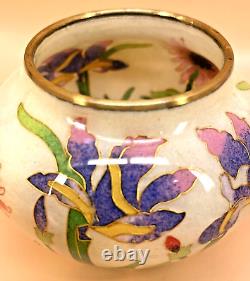 Vase en cloisonné japonais Meiji avec effet de transparence Plique-à-jour