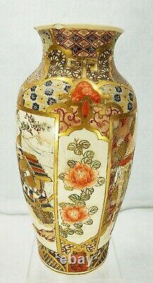 Vases Satsuma Japonais Antiques Avec Guerriers Samouraïs Finement Peints