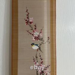 Vieille Peinture À La Main De L'art Japonais Magnifique De Bambou Fin -sakura