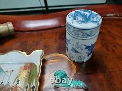 Vintage Asiatique Chinois Japonais Tabac Vase Dragon Brass Burner Japon Jeu Fine