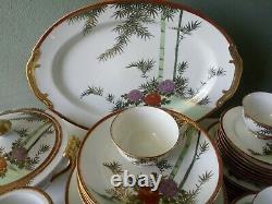Vintage Kutani Japonais Fine Porcelain Dinner Set Service Pour 8 59 Pièces