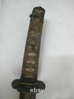 Wakizashi Japonais 28 Épée D’époque Meiji Avec Fine Laque Et Gaine De Bronze