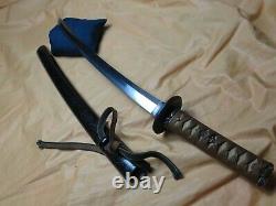 Œuvres D'or Koshirae Blade Fine Blade Antique Wakizashi Sword Samurai Japonais Japon